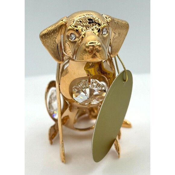 Swarovski Crystal Temptations 24K Plated Gold Dog Crystal Figurine Ornament NWT - Picture 2 of 16